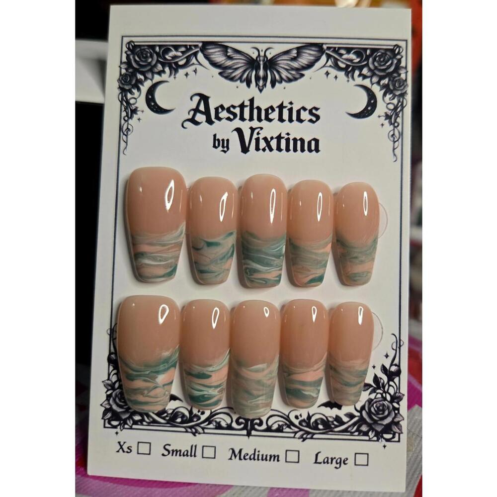 Camo coffin nails custom made
